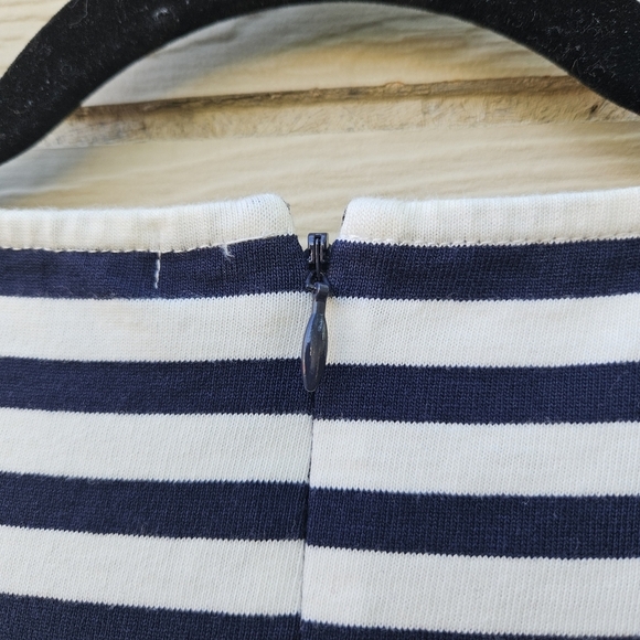 J. Crew Collection long sleeve navy white striped maxi dress size 00 - Picture 3 of 8